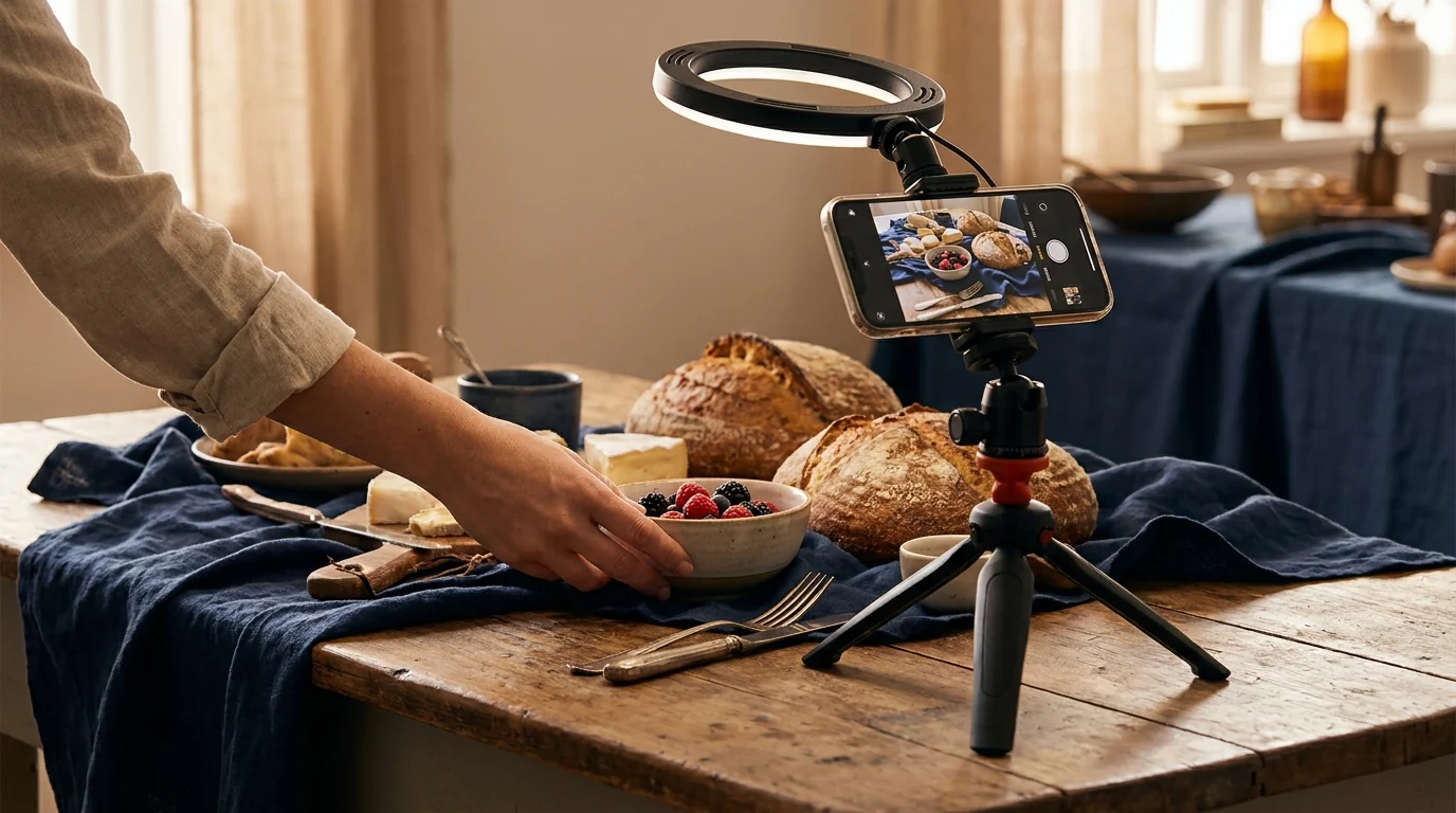 Creare i contenuti social: scatto di prodotto con smartphone e ring light