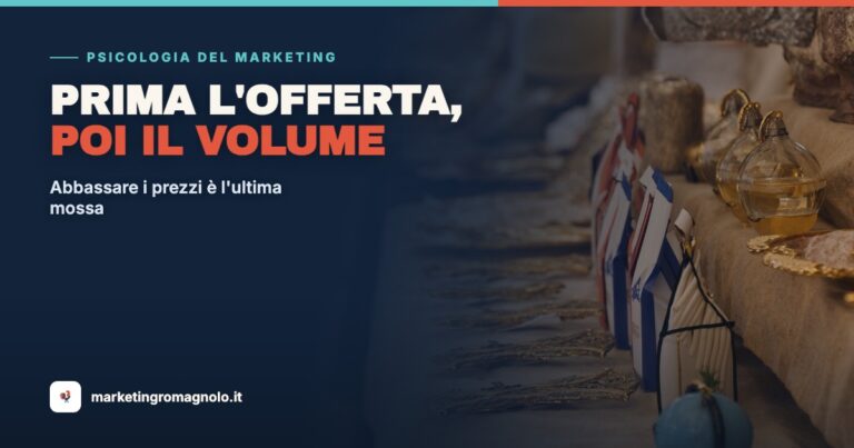 Prima l’offerta, poi il volume: perché abbassare i prezzi è l’ultima mossa