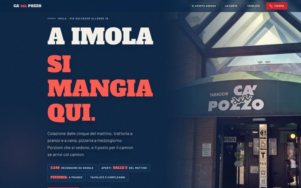 Sito Ca del Pozzo Imola — a Imola si mangia qui, aperto adesso