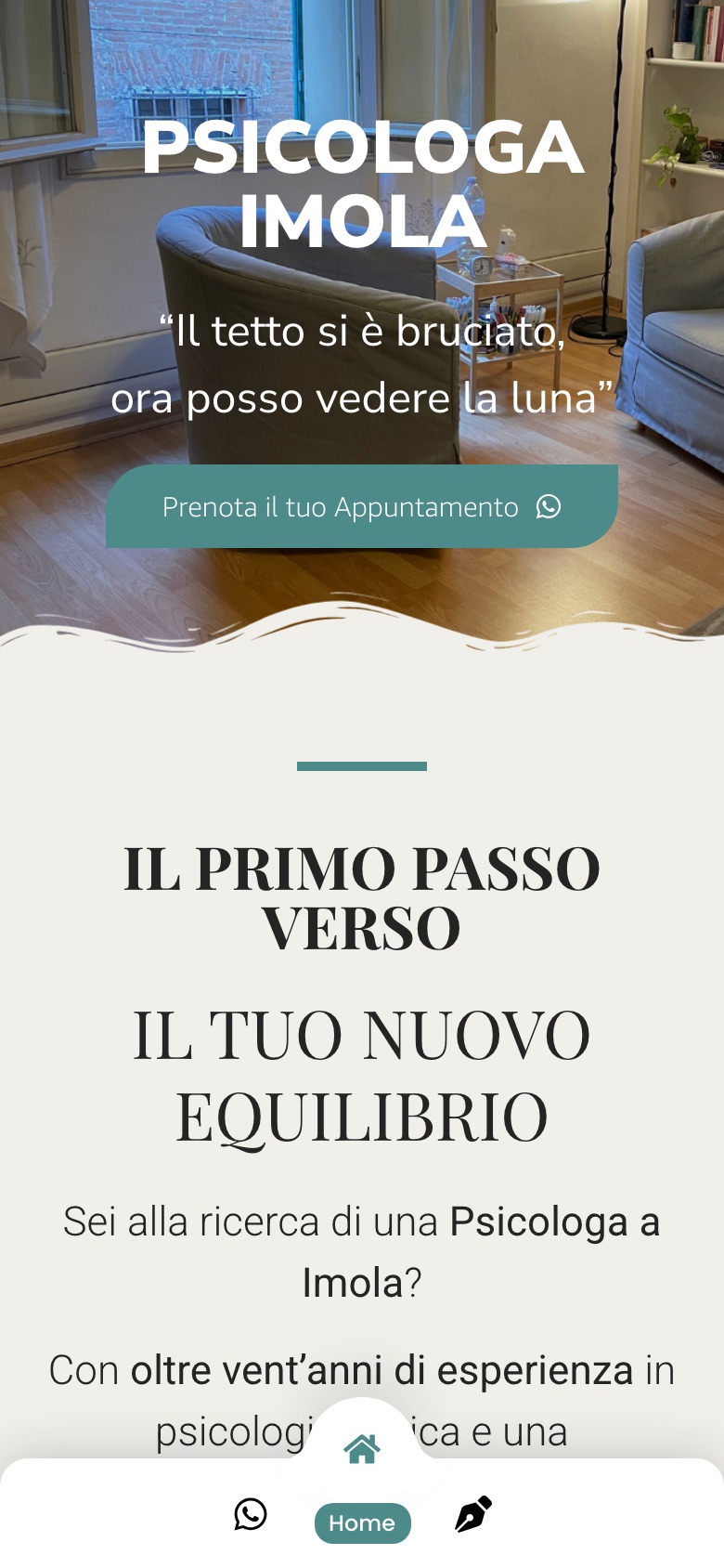 Il vecchio sito di Erika Agresti: home da telefono
